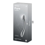 Металевий дилдо Satisfyer Pure Gravity 1, двосторонній, можна нагрівати й охолоджувати, 939 г