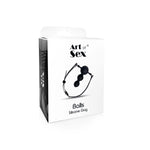 Кляп силіконовий Art of Sex - Balls, екошкіра, чорний