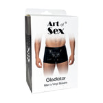 Чоловічі труси з сюрпризом Art of Sex - Gladiator, чорні з ефектом мокрого оксамиту