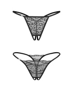 Набір трусиків з доступом Obsessive Bianca 2-pack crotchless thong 2XL/3XL