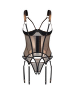 Корсет Obsessive Soranna cupless corset & crotchless thong S/M