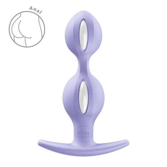 Анальні кульки Fun Factory B BALLS DUO Purple, ефект вібрації, діаметр 3,2 та 3,6 см