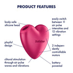 Вакуумний стимулятор-серце з вібрацією Satisfyer Cutie Heart Battery Series