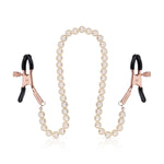 Затискачі для сосків з перлинним ланцюжком Rosy Gold - Nipple Clamps Pearls