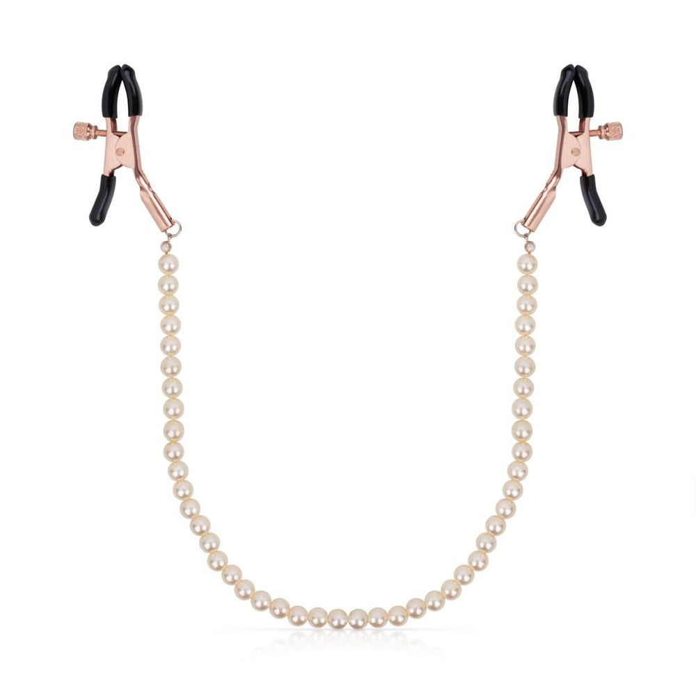 Затискачі для сосків з перлинним ланцюжком Rosy Gold - Nipple Clamps Pearls