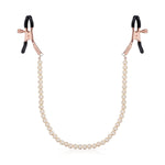 Затискачі для сосків з перлинним ланцюжком Rosy Gold - Nipple Clamps Pearls