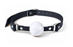 Кляп силіконовий Feral Feelings Silicon Ball Gag Black/White, чорний ремінець, біла кулька