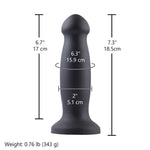 Силіконовий фалоімітатор для секс-машин Hismith 7.2" Black Silicone Anal Dildo, система KlicLok