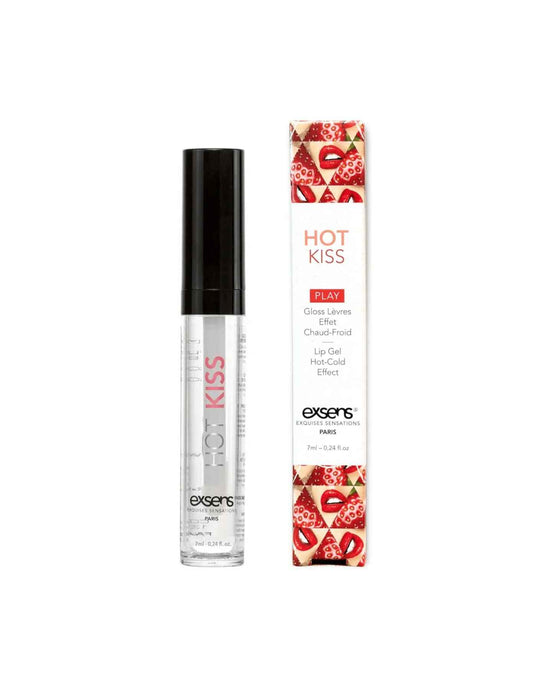 Стимулювальний блиск для губ EXSENS Strawberry Hot Kiss 7 мл, зігріває та охолоджує