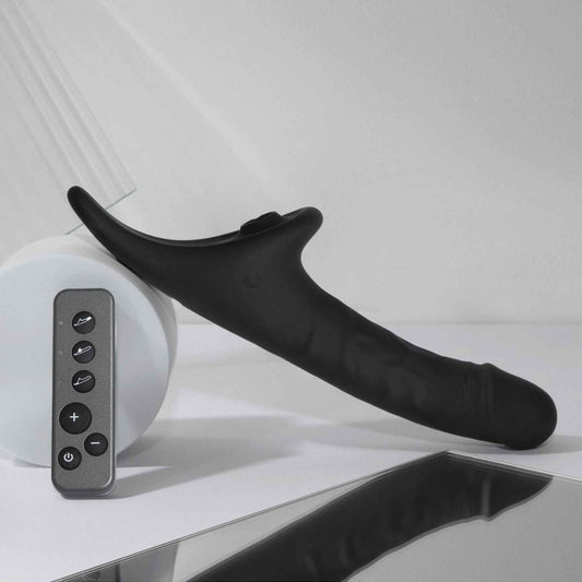 Вібронасадка для страпону з вакуумною стимуляцією Strap-On-Me Multi Orgasm Realistic Dildo L Black
