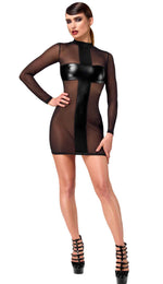 Сукня Noir Handmade F369 Crossfire Mesh & Wetlook Mini dress L