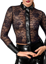 Блуза Noir Handmade F377 Noirelle Lace Button-up Shirt S