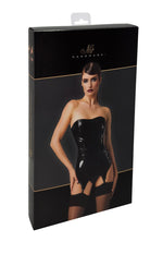 Корсет з підв'язками для панчіх Noir Handmade F381 Dominae Venom PVC corset-belt L