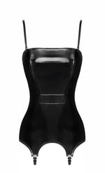 Корсет з підв'язками для панчіх Noir Handmade F381 Dominae Venom PVC corset-belt XXL