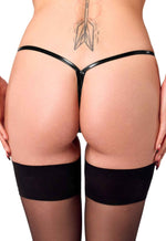 Трусики Noir Handmade P014 Dominae PVC panty with silver clasp 3XL