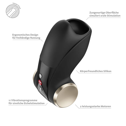 Мастурбатор для головки пеніса Fun Factory COBRA LIBRE II Black, 2 мотори, гра без рук