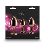 Набір анальних пробок NS Novelties Rear Assets - Trainer Kit - Rose Gold - Pink Heart
