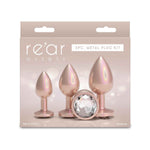 Набір анальних пробок NS Novelties Rear Assets - Trainer Kit - Iridescent Champagne - Clear Gem