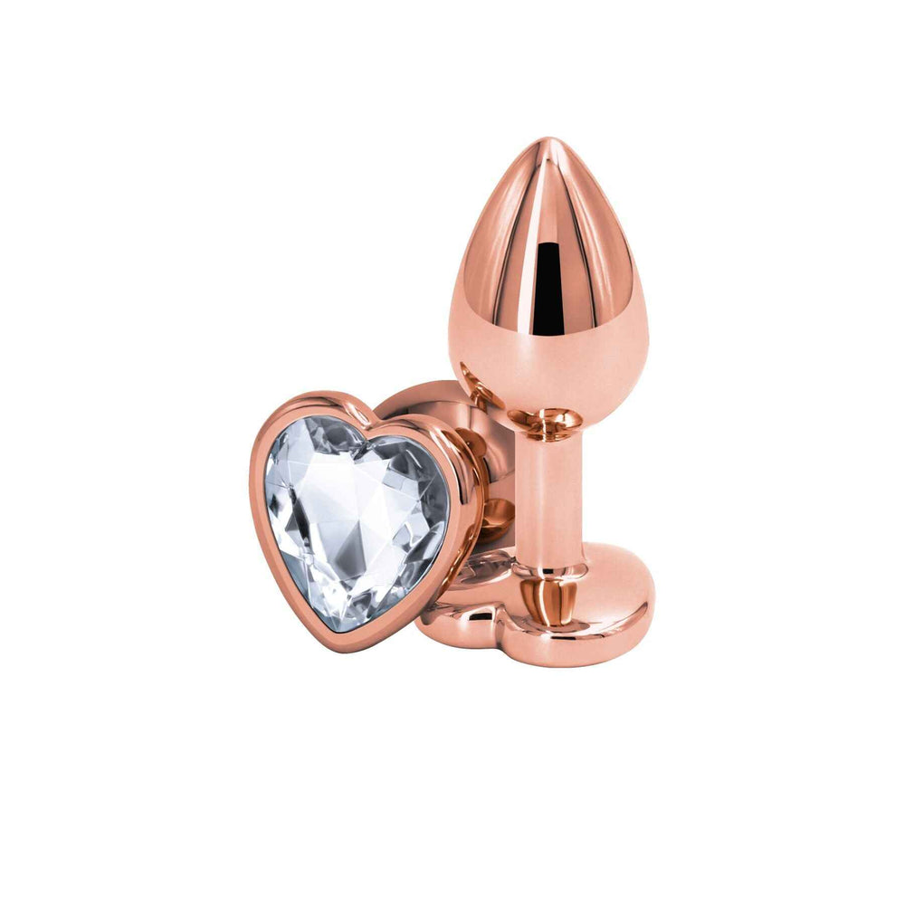 Анальна пробка NS Novelties Rear Assets - Rose Gold Heart - Small - Clear