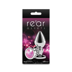 Анальна пробка NS Novelties Rear Assets - Silver - Medium - Pink Gem