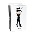 Сексуальні вінілові панчохи Art of Sex - Lora, розмір M, з ефектом голограми