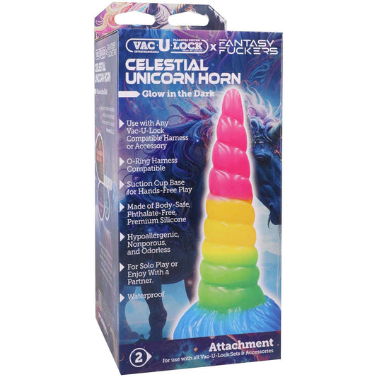 Фентезійний фалоімітатор Doc Johnson Vac-U-Lock x Fantasy Fuckers Celestial Unicorn Horn