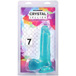 Фалоімітатор Doc Johnson Crystal Jellies - 7 Inch Realistic Cock with Balls - Teal