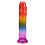 Фалоімітатор Doc Johnson Crystal Jellies - 8.5 Inch Сlassic Dong - Rainbow