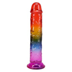 Фалоімітатор Doc Johnson Crystal Jellies - 8.5 Inch Сlassic Dong - Rainbow