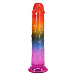 Фалоімітатор Doc Johnson Crystal Jellies - 7.5 Inch Dong - Rainbow