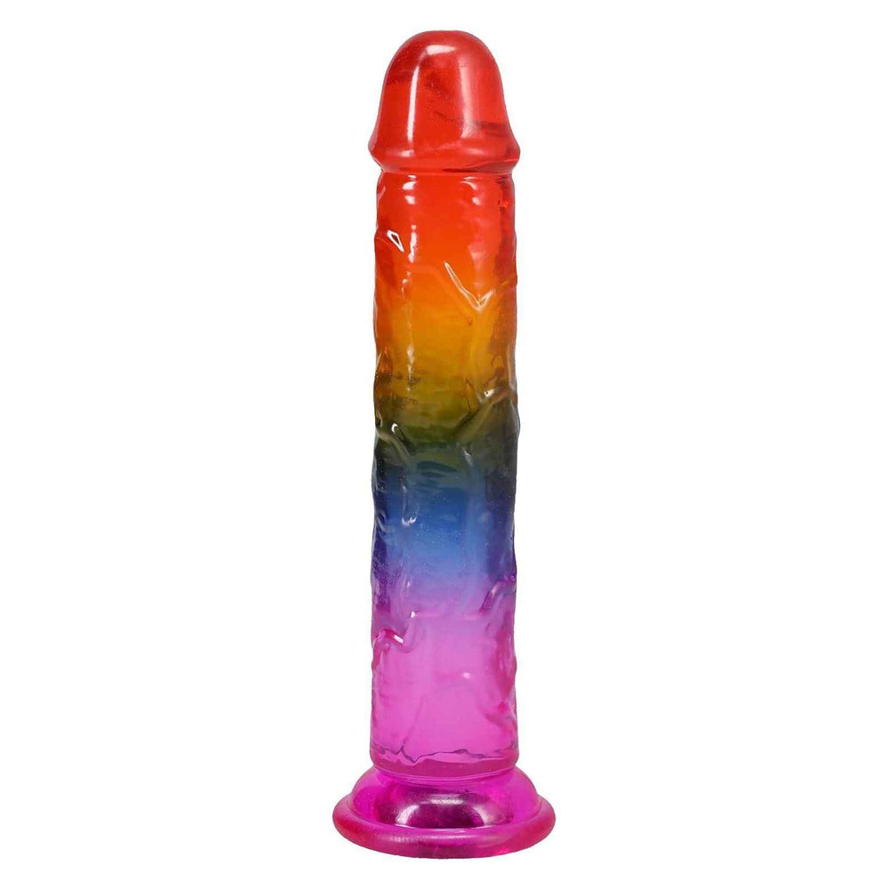 Фалоімітатор Doc Johnson Crystal Jellies - 7.5 Inch Dong - Rainbow
