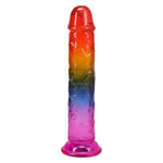 Фалоімітатор Doc Johnson Crystal Jellies - 7.5 Inch Dong - Rainbow