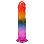 Фалоімітатор Doc Johnson Crystal Jellies - 7.5 Inch Dong - Rainbow