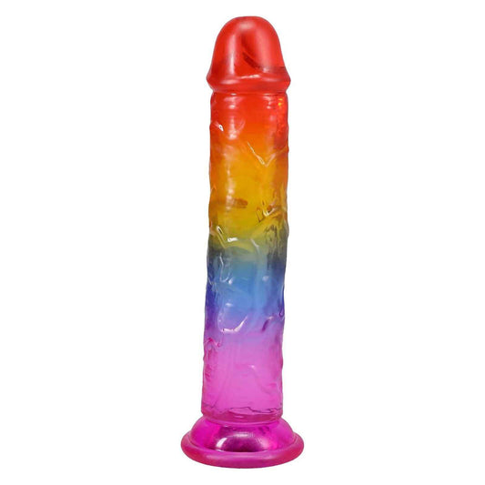 Фалоімітатор Doc Johnson Crystal Jellies - 7 Inch Сlassic Dong - Rainbow