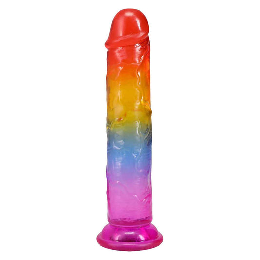 Фалоімітатор Doc Johnson Crystal Jellies - 7 Inch Сlassic Dong - Rainbow