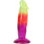 Фалоімітатор Doc Johnson Crystal Jellies - 6.5 Inch Classic Dong - Rainbow