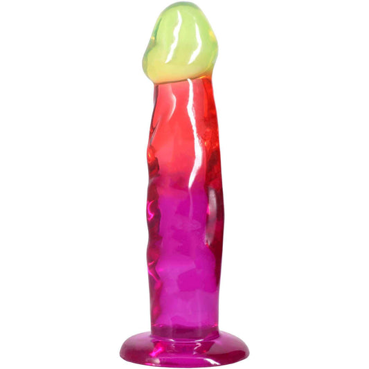 Фалоімітатор Doc Johnson Crystal Jellies - 7.5 Inch Classic Dong - Rainbow