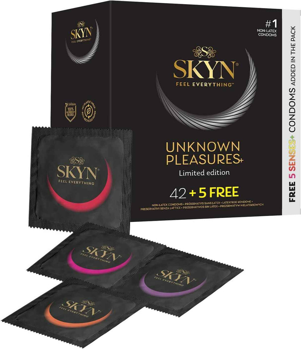 Безлатексні преміум-презервативи SKYN Unknown Pleasures 42+5 шт FREE, 6 різних видів