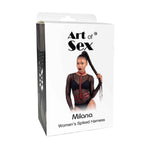 Жіноча портупея з шипами Art of Sex - Milana, екошкіра, розмір XS-2XL, колір білий