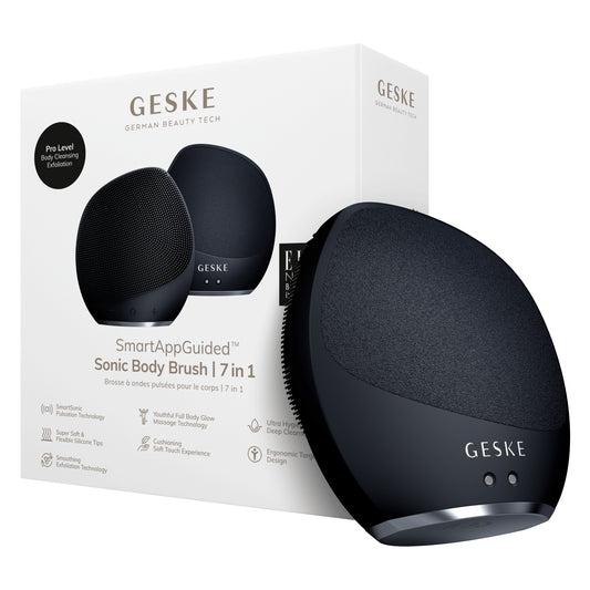 Ультразвукова щітка для тіла та інтенсивний пілінг GESKE Sonic Body Brush&Intensive Exfoliator 7в1 black