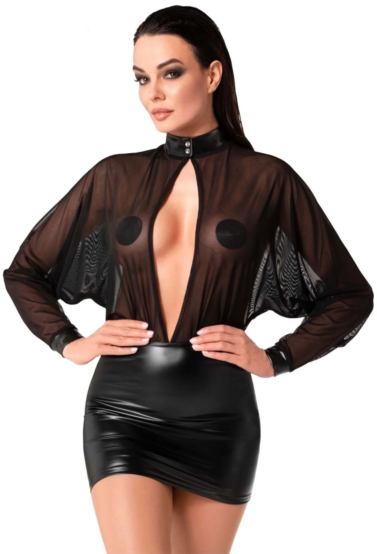 Сукня Noir Handmade F348 Powerwetlook and tulle dress - S