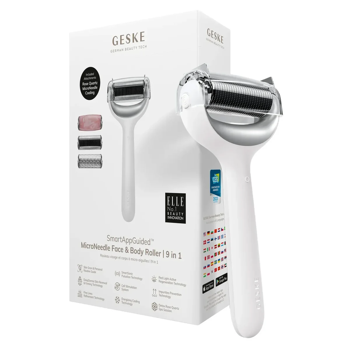 Ролер для голкової мезотерапії обличчя та тіла GESKE MicroNeedle Face&Body Roller 9в1