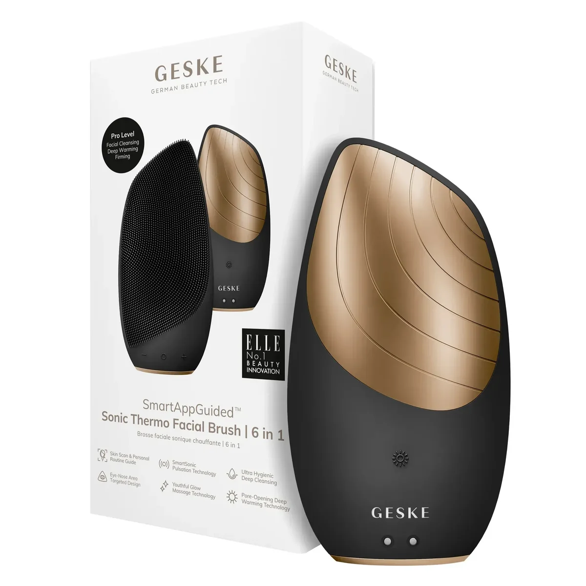 Електронна звукова термо щітка для обличчя GESKE Sonic Thermo Facial Brush 6в1