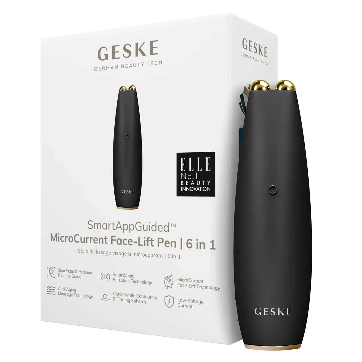 Мікрострумова ручка для підтяжки шкіри обличчя GESKE MicroCurrent Face-Lift Pen 6в1