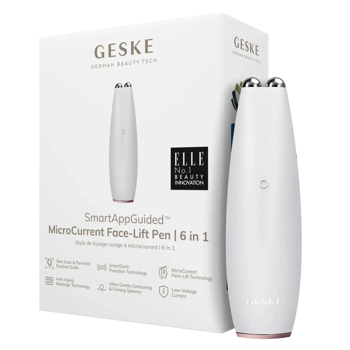 Мікрострумова ручка для підтяжки шкіри обличчя GESKE MicroCurrent Face-Lift Pen 6в1 starlight