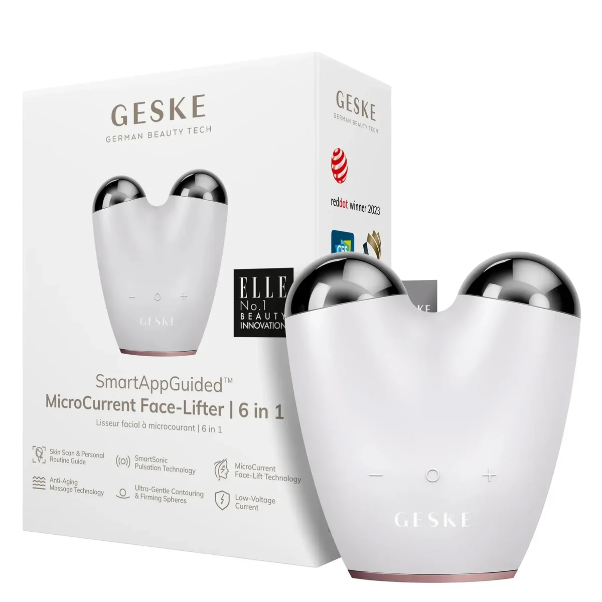 Мікрострумовий підтягувач шкіри обличчя GESKE MicroCurrent Face-Lifter 6в1 starlight