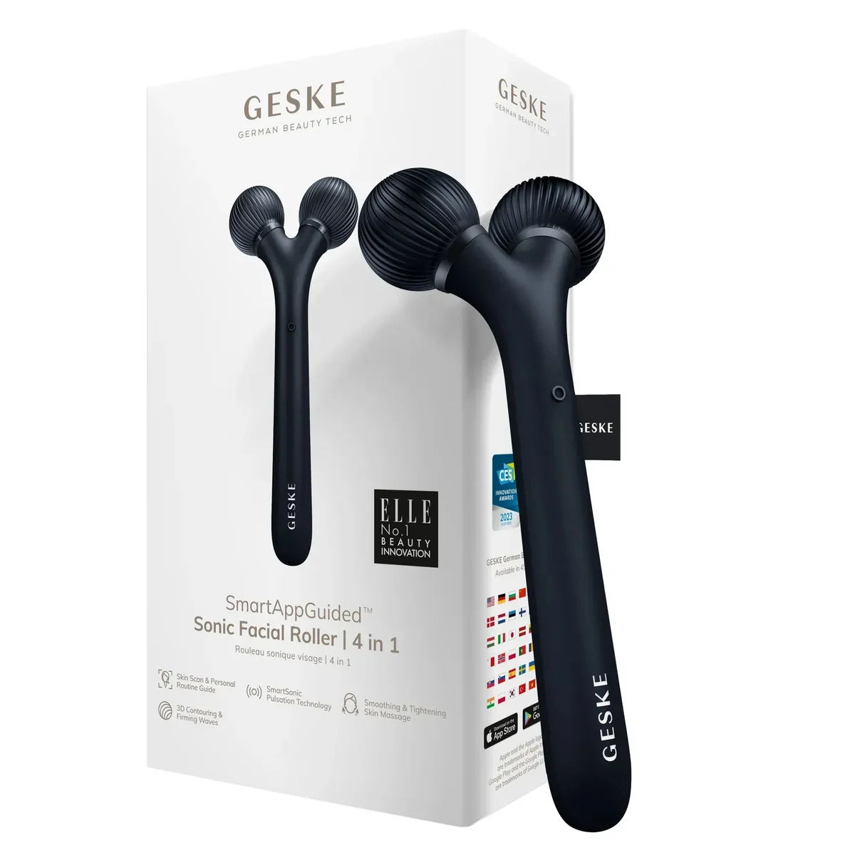 Електронний ультразвуковий ролик для обличчя GESKE Sonic Facial Roller 4в1