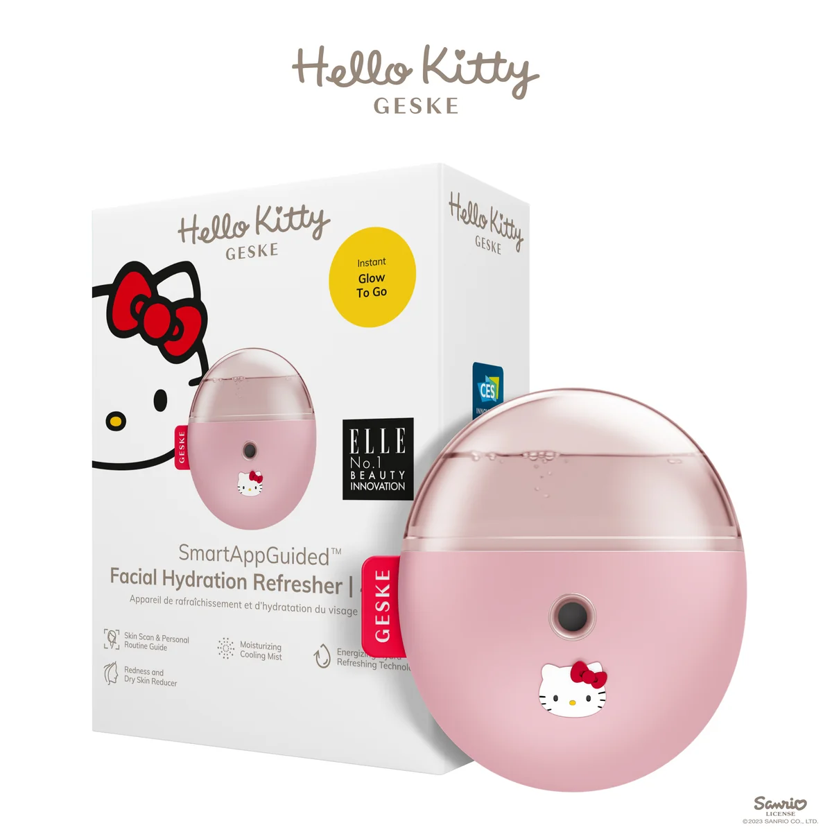 Електронний освіжувач для зволоження обличчя GESKE Facial Hydration Refresher 4в1 by Hello Kitty