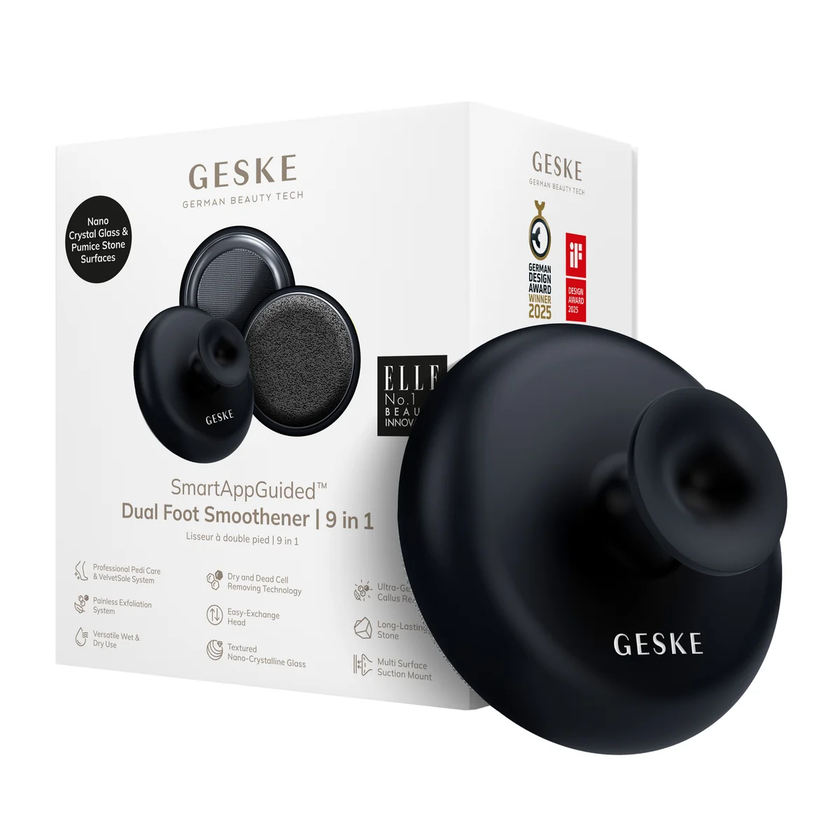 Набір для догляду за стопами з ручкою GESKE Dual Foot Smoothener 9в1