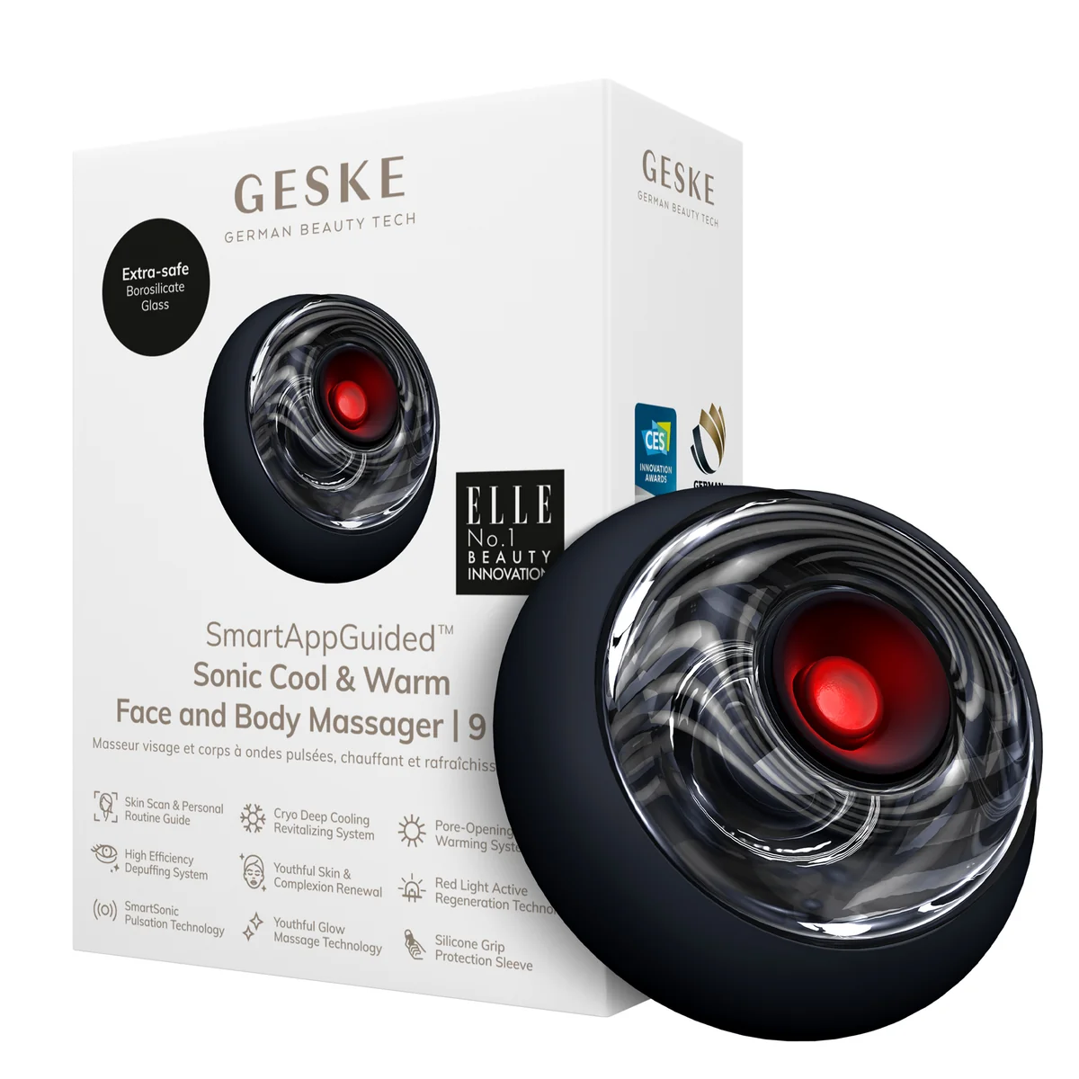 Масажер для обличчя та тіла GESKE Sonic Cool&Warm Face and Body Massager 9в1